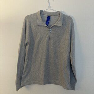 Kit And Ace Men’s Sweater Quarter Zip Side Pocket Gray Size L